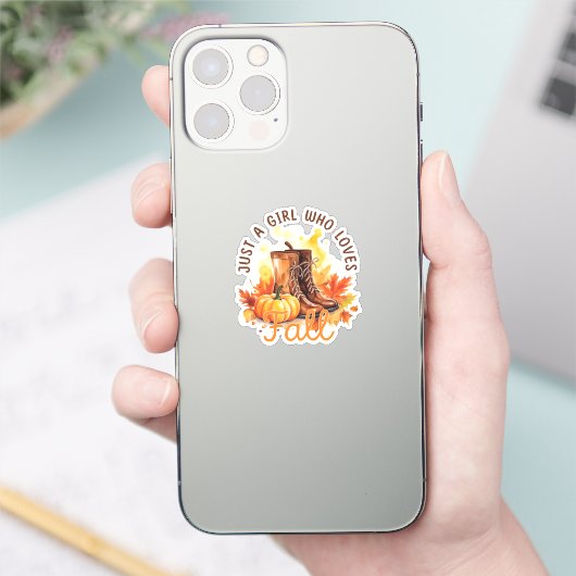 Gewoon een meisje dat van Herfst houdt Sticker (Telefoon)