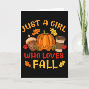 Gewoon Een Meisje Dat Van Herfst Pompoen Kruiden B Kaart