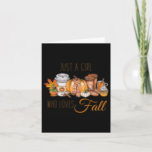 Gewoon een meisje dat van herfst pompoen kruiden l kaart