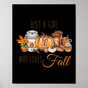 Gewoon een meisje dat van Herfst Pumpin Spice Latt Poster