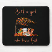 Gewoon een meisje dat van Herfst Pumpkin Spice Lat Muismat (Voorkant)