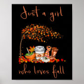 Gewoon een meisje dat van Herfst Pumpkin Spice Lat Poster (Voorkant)