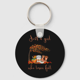 Gewoon een meisje dat van Herfst Pumpkin Spice Lat Sleutelhanger
