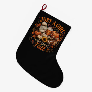 Gewoon Een Meisje Dat Van Herfst Voetbal Pompoen K Grote Kerstsok