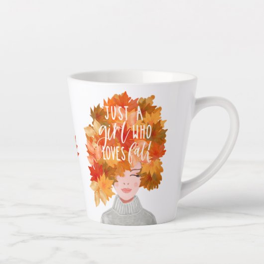 Gewoon een meisje dat van Herfst Waterverf Herfst Latte Mok (Rechts)