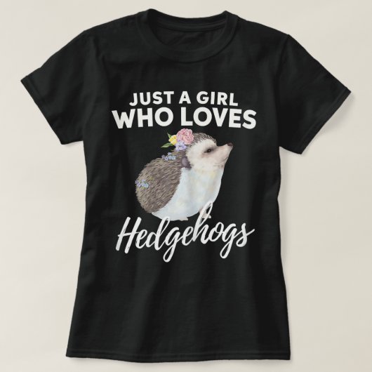 Gewoon een meisje dat van het Dierenvriend van ege T-shirt (Design voorkant)