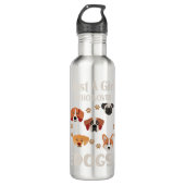 Gewoon een meisje dat van het Hondenliefhebber van Waterfles (Voorkant)