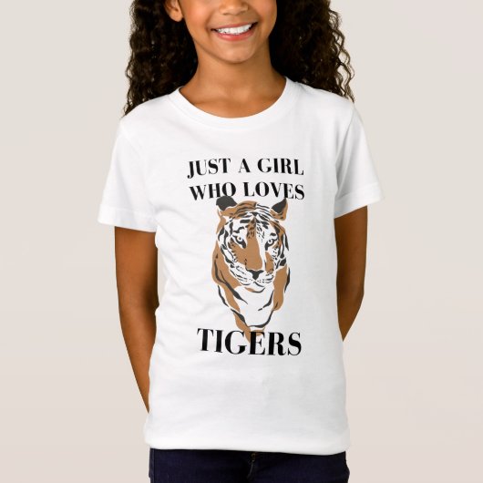 Gewoon een meisje dat van het tijgerDierenvriend h T-shirt (Voorkant)