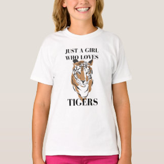 Gewoon een meisje dat van het tijgerDierenvriend h T-shirt