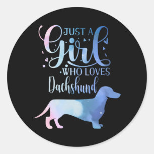 Gewoon een meisje dat van het Vrouw van het Honden Ronde Sticker