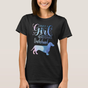 Gewoon een meisje dat van het Vrouw van het Honden T-shirt