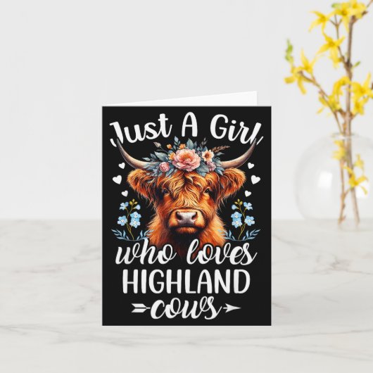 Gewoon Een Meisje Dat Van Highland Koeien Houdt Sc Kaart (Gele Bloem)