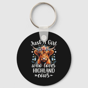 Gewoon Een Meisje Dat Van Highland Koeien Houdt Sc Sleutelhanger