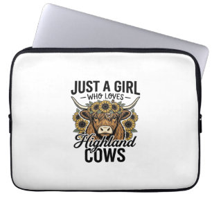 Gewoon Een Meisje Dat Van Highland Koeien Houdt Vi Laptop Sleeve