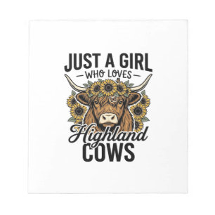 Gewoon Een Meisje Dat Van Highland Koeien Houdt Vi Notitieblok