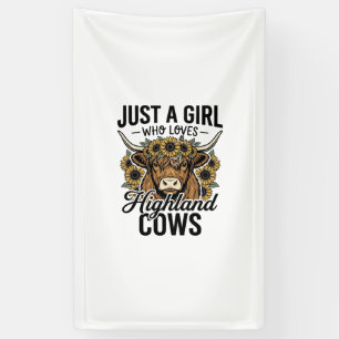 Gewoon Een Meisje Dat Van Highland Koeien Houdt Vi Spandoek