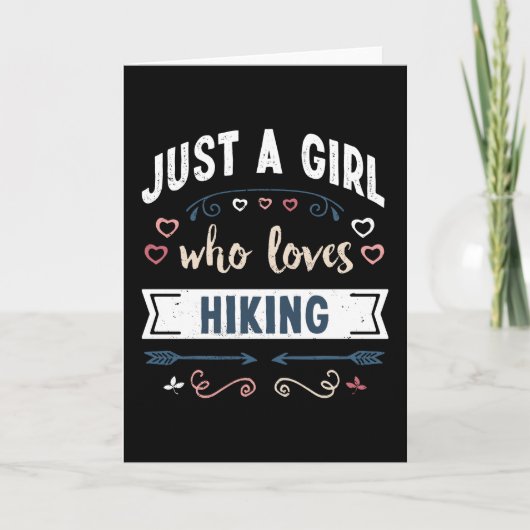 Gewoon een meisje dat van Hiking Funny Gifts houdt Kaart (Voorkant)