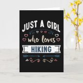 Gewoon een meisje dat van Hiking Funny Gifts houdt Kaart (Gele Bloem)