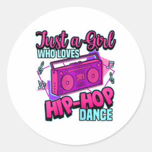Gewoon een meisje dat van hip-hopdansdansdansen ho ronde sticker