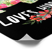 Gewoon een meisje dat van Hippos Floral Hippopotam Poster (Hoek)