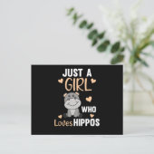 Gewoon een meisje dat van Hippos houdt, Hippo Briefkaart (Staand voorkant)