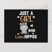Gewoon een meisje dat van Hippos houdt, Hippo Briefkaart (Voorkant)