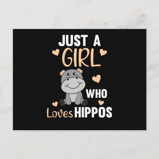 Gewoon een meisje dat van Hippos houdt, Hippo Briefkaart (Voorkant)