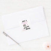 Gewoon een meisje dat van Hippos houdt, Hippo Vierkante Sticker (Envelop)