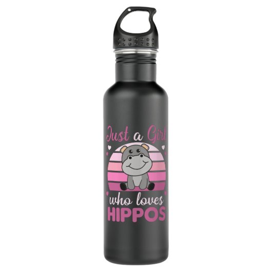 Gewoon een meisje dat van Hippos houdt, Hippo Waterfles (Voorkant)