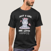 Gewoon een meisje dat van Hippos houdt T-shirt (Voorkant)