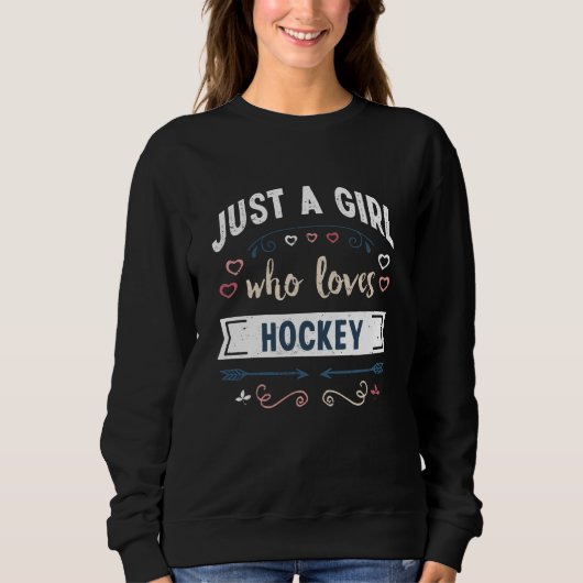 Gewoon een meisje dat van Hockey Funny Gifts houdt Trui (Voorkant)