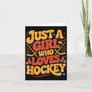 Gewoon een meisje dat van hockey houdt leuk stick kaart