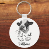 Gewoon een meisje dat van Holstein houdt, Koeien Sleutelhanger (Voorkant)