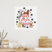 Gewoon een meisje dat van honden houdt poster (Keuken)
