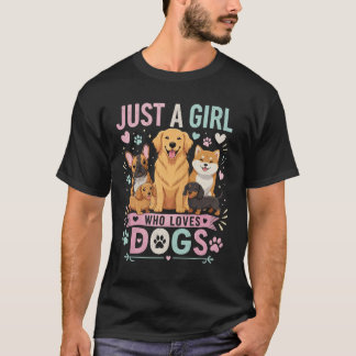 Gewoon Een Meisje Dat Van Honden Houdt Schattig Ge T-shirt