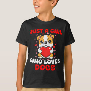 Gewoon een meisje dat van honden houdt Schattige B T-shirt