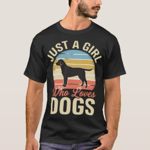 Gewoon een meisje dat van honden houdt vintage hon t-shirt