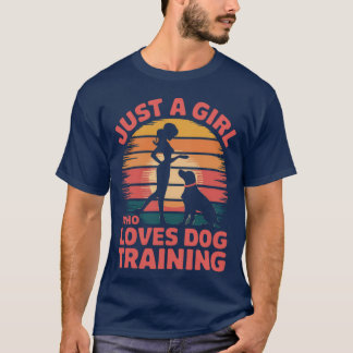 Gewoon een meisje dat van honden trainen houdt Gra T-shirt