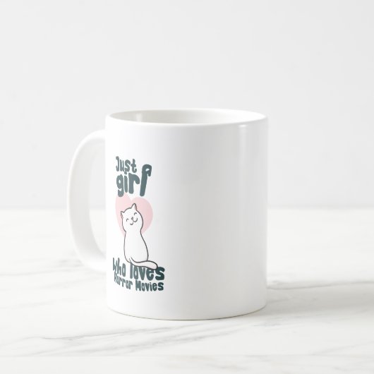 gewoon een meisje dat van horrorfilms houdt koffiemok (Voorkant links)