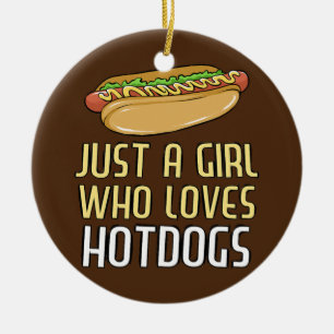 Gewoon een meisje dat van hot Dogs Funny Hotdog ho Keramisch Ornament