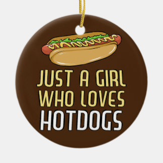 Gewoon een meisje dat van hot Dogs Funny Hotdog ho Keramisch Ornament