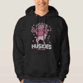 Gewoon een meisje dat van Huskies houdt Funny Sibe Hoodie (Voorkant)