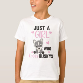 Gewoon een meisje dat van Husky houdt, Kawaii Dog  T-shirt