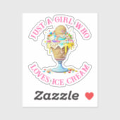 Gewoon een meisje dat van Ice Cream houdt Sticker (Vel)