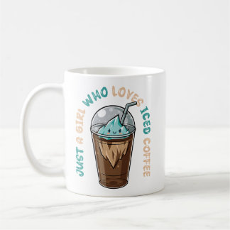 Gewoon een meisje dat van iced koffie houdt koffiemok