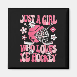 Gewoon een meisje dat van ijshockey houdt Schattig Magneet