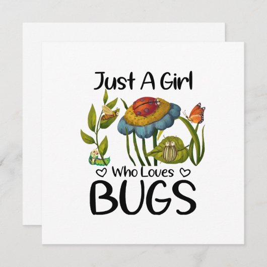 Gewoon een meisje dat van insecten houdt kaart (Voorkant / Achterkant)