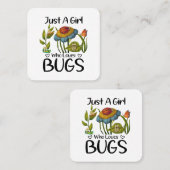 Gewoon een meisje dat van insecten houdt vierkante visitekaartje (Voorkant / Achterkant)