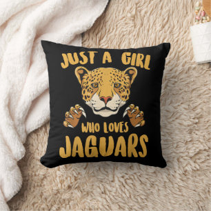 Gewoon een meisje dat van jaguars houdt, grappige kussen