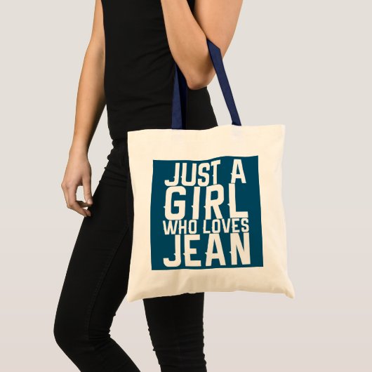 Gewoon een meisje dat van Jean houdt Tote Bag (Voorkant (product))